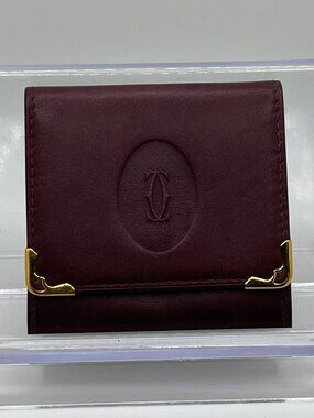 Vintage Cartier Must de Cartier Burgundy Leather Coin Purse